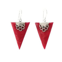 Pendientes coral triángulo