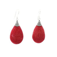 Pendientes coral gota
