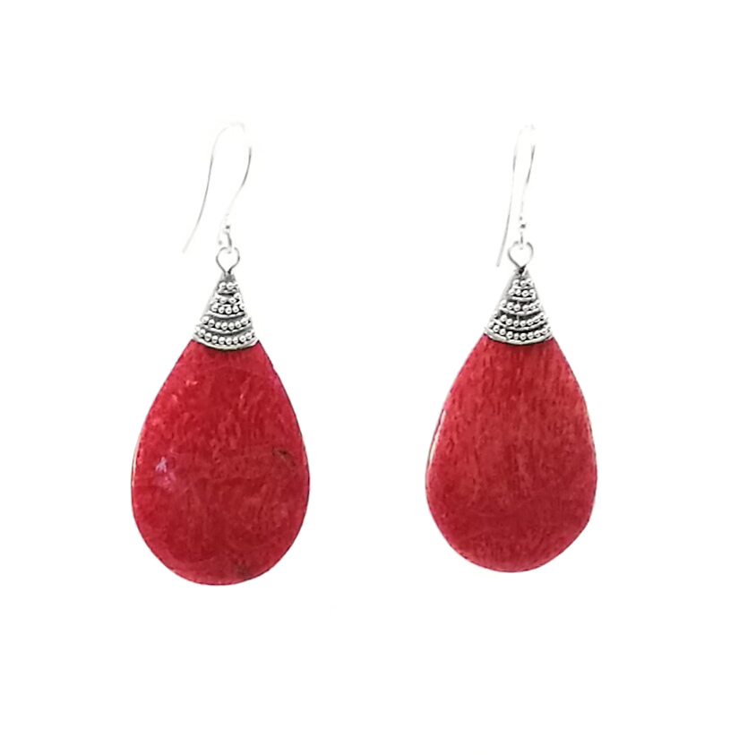 Pendientes coral gota
