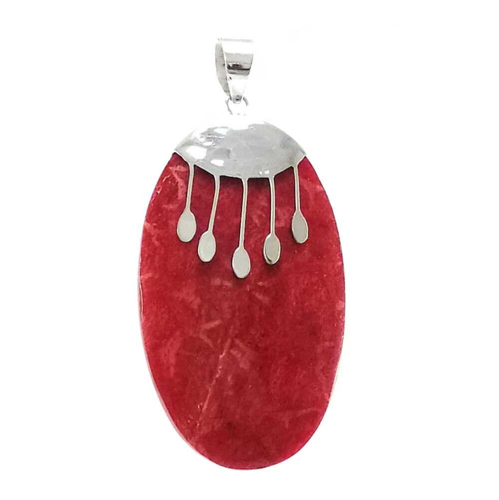 Colgante coral oval gotas - Imagen 2