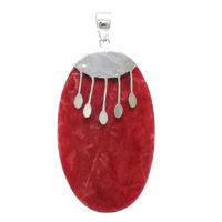 Colgante coral oval gotas