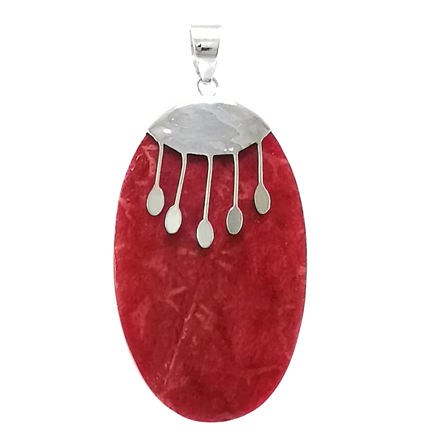 Colgante coral oval gotas