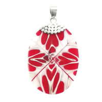 Colgante caracoles en color rojo