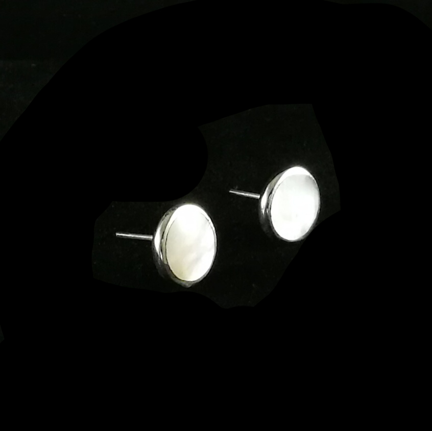 Pendientes madre perla botón