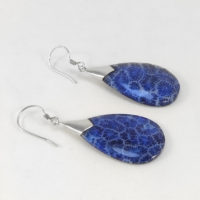 Pendientes coral fósil gota