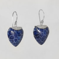 Pendientes coral fósil corazón