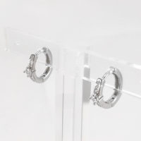 Pendientes aros zirconia de frente