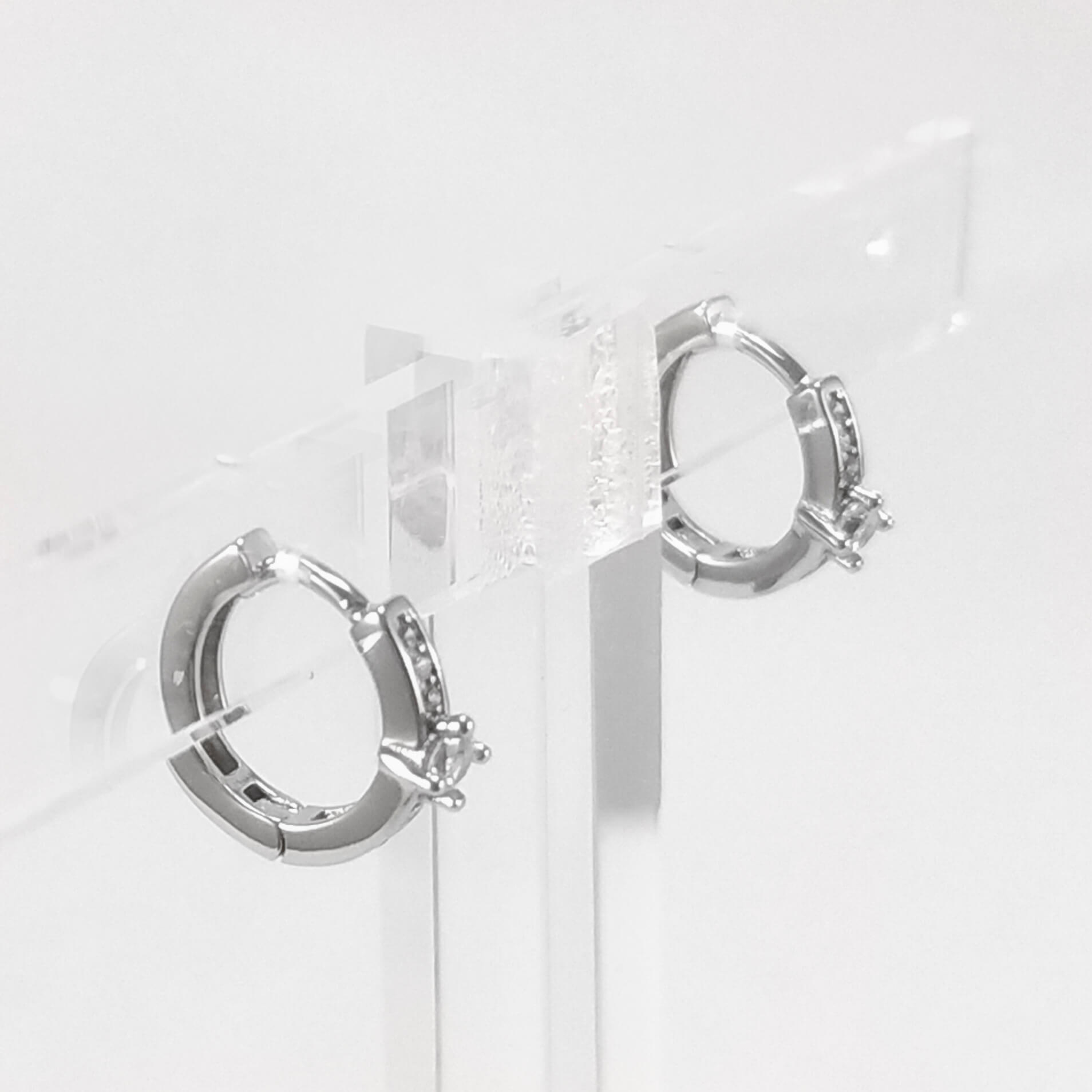 Pendientes aros zirconia de frente - Imagen 2