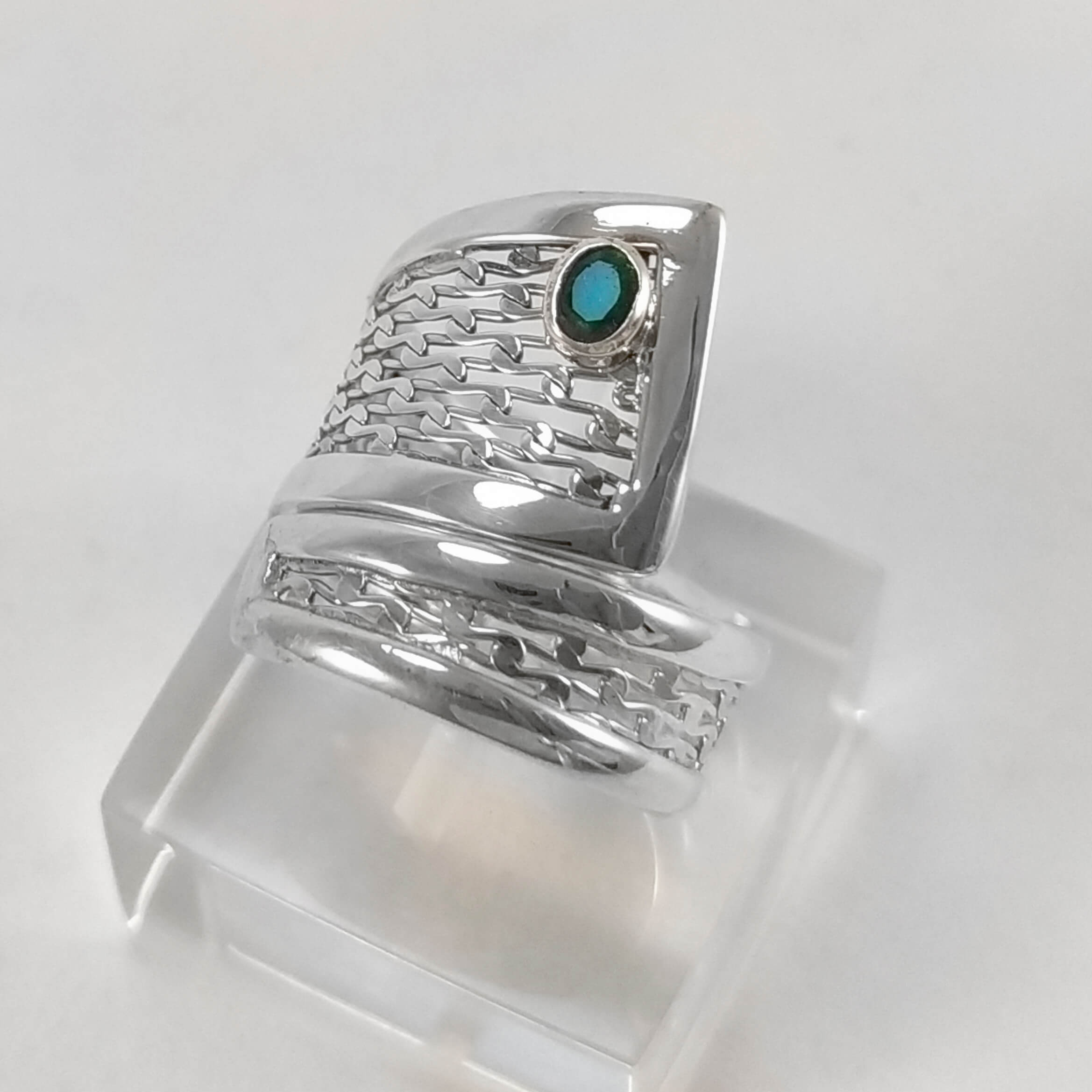 Anillo Esmeralda ajustable malla