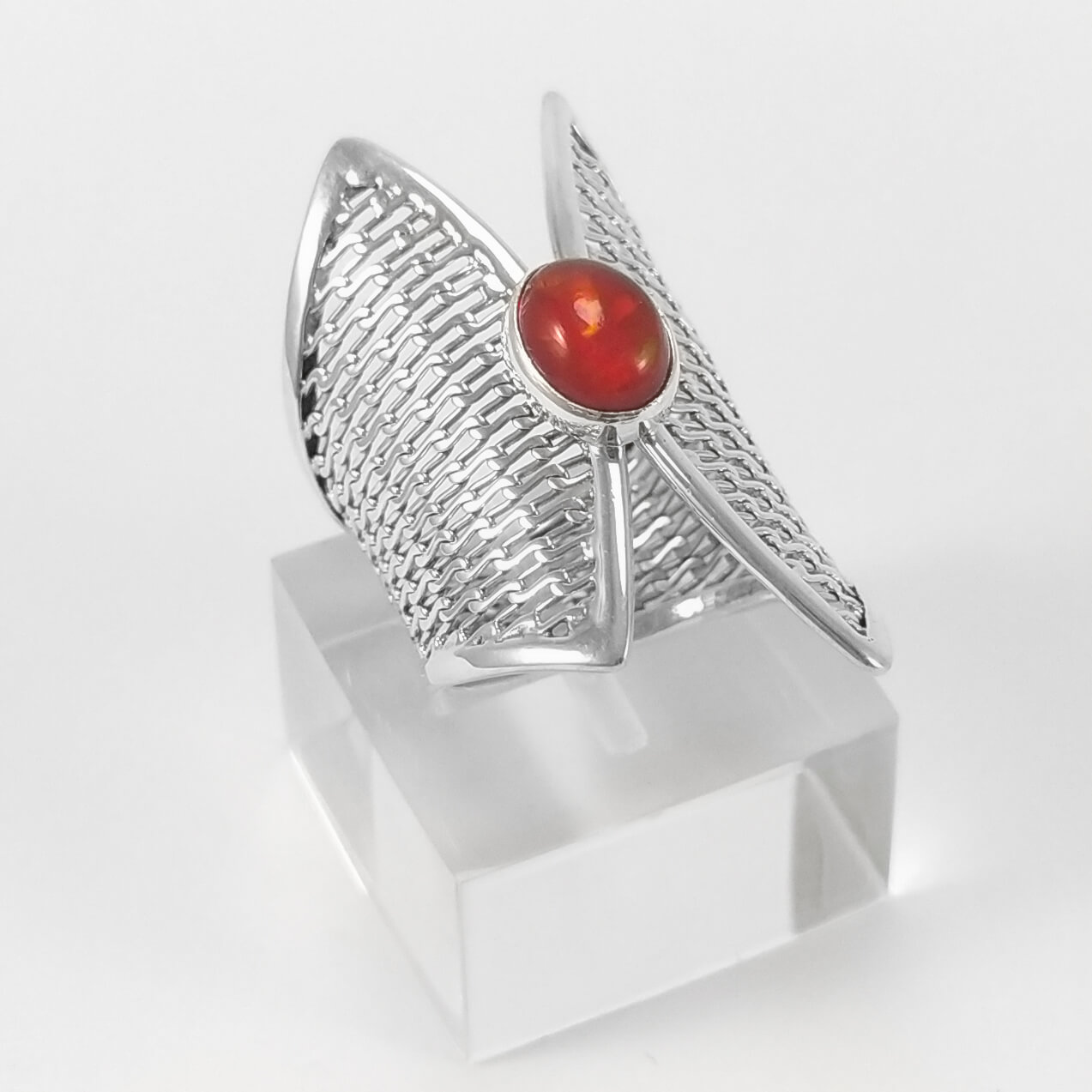 Anillo Ópalo de fuego malla