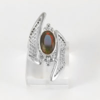 Anillo Ópalo negro malla