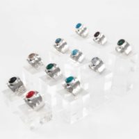 Anillo martilleado cabujón